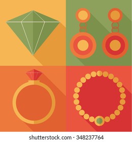 jewelry icon set