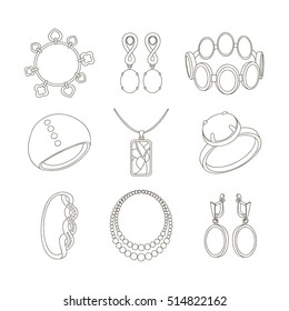 Jewelry icon set