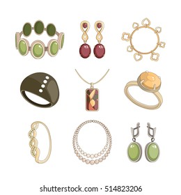 Jewelry icon set