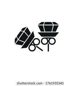 Jewelry icon. Stud earrings. Web design. Simple vector illustration on a white background.