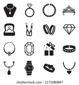Jewelry Icons Black Flat Design Vector Stock Vector (Royalty Free ...