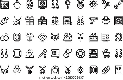 Jewelry icons High-Quality Vector Icons Collection with Editable Stroke. Ideal for Professional and Creative Projects