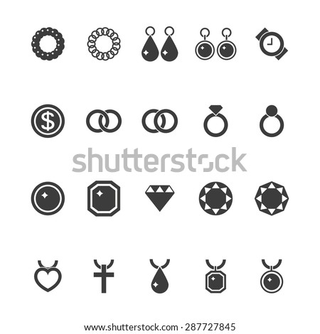 Jewelry Icons Set 스톡 벡터(사용료 없음) 287727845 - Shutterstock