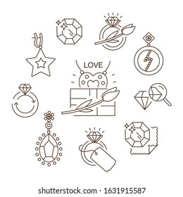 Jewelry icons, jewelry theme, jewelry store, infographics