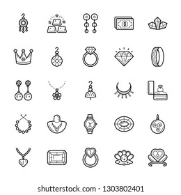 Juweliersatz-Icons-Paket