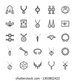 Jewelry Line Icons Set