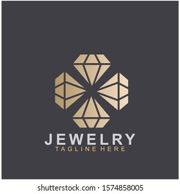 Jewelry logo abstract design with creative design. Diamond icon vector illustration. Eps10