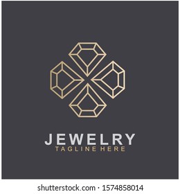 Jewelry logo abstract design with creative design. Diamond icon vector illustration. Eps10