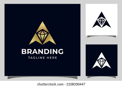jewelry logo design element with arrow upper business jewellery logo template