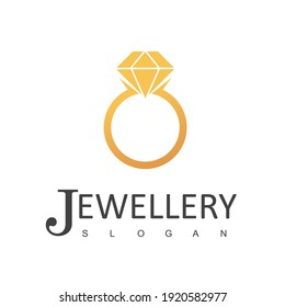 Jewelry Logo Design Template, Ring Icon