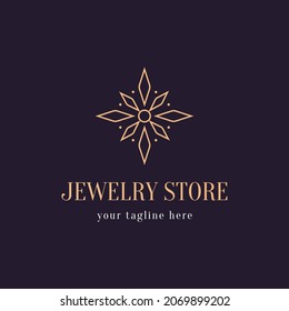 Jewelry logo. Fashion luxury boutique logo design template elements, elegant jewellery vector template
