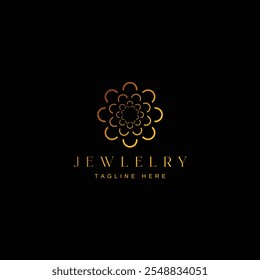 Jewelry logo with flat vector design