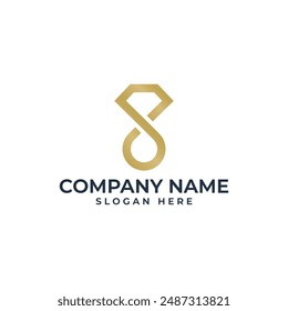 The jewelry logo and the initial lettermark of OP and the infinity sign of diamond and ring in luxury gold color gradient