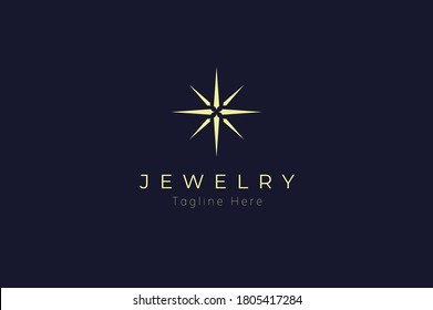 Jewelry Logo, jewel luster logo inspiration, flat design logo template, vector illustration