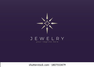 Jewelry Logo, jewel luster logo inspiration, flat design logo template, vector illustration