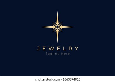 Jewelry Logo, jewel luster logo inspiration, flat design logo template, vector illustration