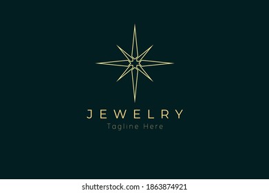 Jewelry Logo, jewel luster logo inspiration, flat design logo template element, Vector Illustration