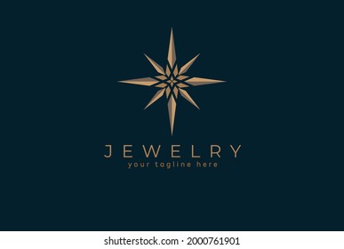 Jewelry Logo, jewel luster logo inspiration, flat design logo template, vector illustration