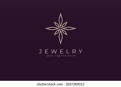 Jewelry Logo. jewel luster logo inspiration. flat design logo template. vector illustration