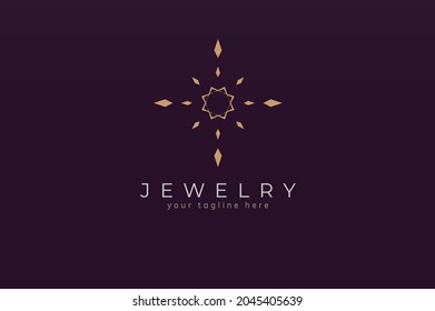 Jewelry Logo, jewel luster logo inspiration, flat design logo template element, vector illustration