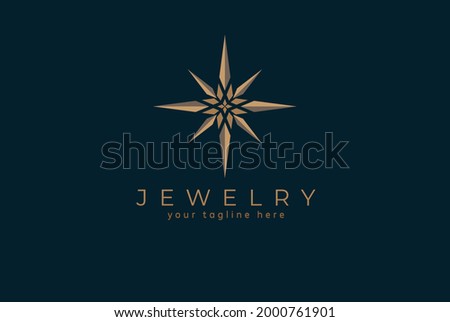 Jewelry Logo, jewel luster logo inspiration, flat design logo template, vector illustration