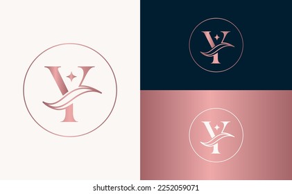 Jewelry Logo royal hotel spa massage cosmetic beauty letter Y
