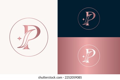 Jewelry Logo royal hotel spa massage cosmetic beauty letter p