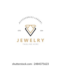 Jewelry Logo Template Design, diamond shop, accessories fashion Design, simple icon