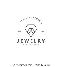 Jewelry Logo Template Design, diamond shop, accessories fashion Design, simple icon