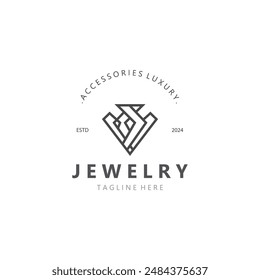 Jewelry Logo Template Design, diamond shop, accessories fashion Design, simple icon