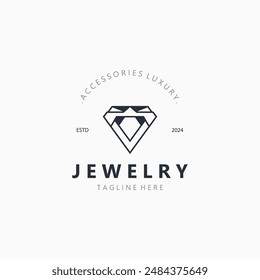 Jewelry Logo Template Design, diamond shop, accessories fashion Design, simple icon