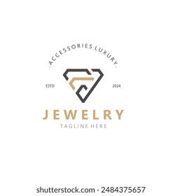 Jewelry Logo Template Design, diamond shop, accessories fashion Design, simple icon