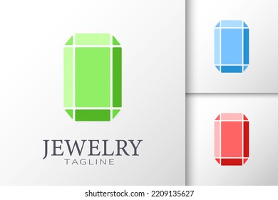 Logotipo de joyería. Conjunto de tres variantes en diferentes colores. Diseño contemporáneo minimalista. Mejor para diseño web, impreso, logo y marca. Concepto de empresa de joyería.