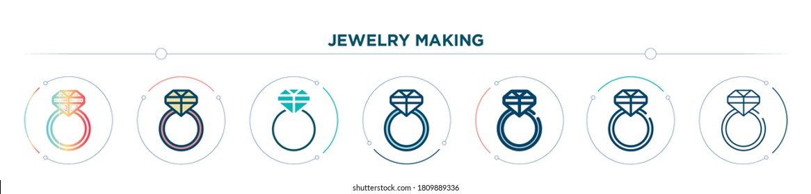 jewelry making icon designed in gradient, filled, two color, thin line and outline style. vector illustration of jewelry making vector icons. can be used for mobile, ui, web
