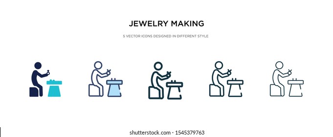 jewelry making icon in different style vector illustration. two colored and black jewelry making vector icons designed in filled, outline, line and stroke style can be used for web, mobile, ui