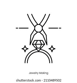 jewelry making icon. Outline style icon design isolated on white background