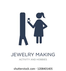 Jewelry making icon. Trendy flat vector Jewelry making icon on white background from Activity and Hobbies collection, vector illustration can be use for web and mobile, eps10