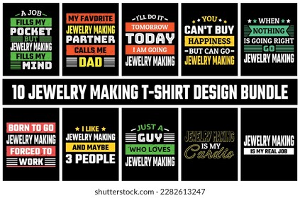 Jewelry Making T Shirt Design Set Vector