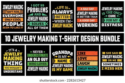 Jewelry Making T Shirt Design Set Vector