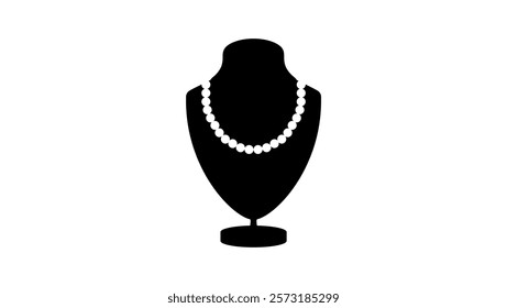 Jewelry Mannequin, black isolated silhouette