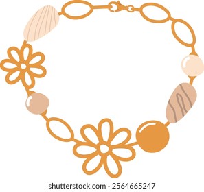 Jewelry necklace beads vector illustration