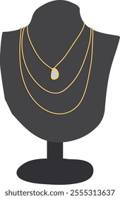 Jewelry Necklaces Display Mannequin Vector Illustration