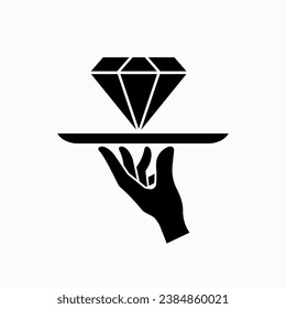 Jewelry on Hand. Valuable Asset Symbol, Diamond Investment - Vector.