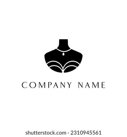 jewelry on the neck illustration logo design vector template