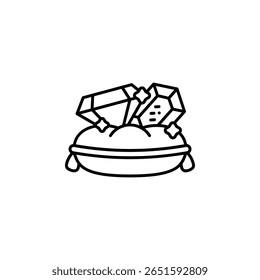 Jewelry On Pillow vector icon. Jewelry icon line style. perfect use for logo, presentation, website, and more. modern icon design outline style