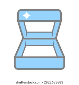 Jewelry packaging box. Stylized illustration icon. Image for jewelry shop. Luxury accessories store.