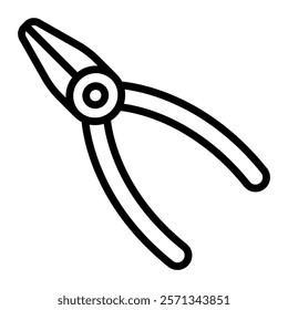 Jewelry Pliers Vector Line Icon Design