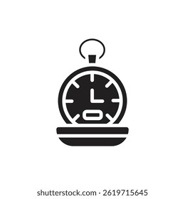 Jewelry Pocket Watch Filled Icon Vector Illustration