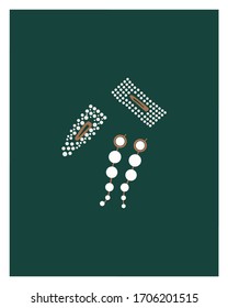 Jewelry poster. Earrings and hair accessories.