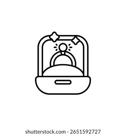 Icono de Vector de joyería y caja de regalo. Estilo de línea de iconos de joyería. uso perfecto para logotipo, presentación, Sitio web y más. estilo de contorno de diseño de iconos modernos